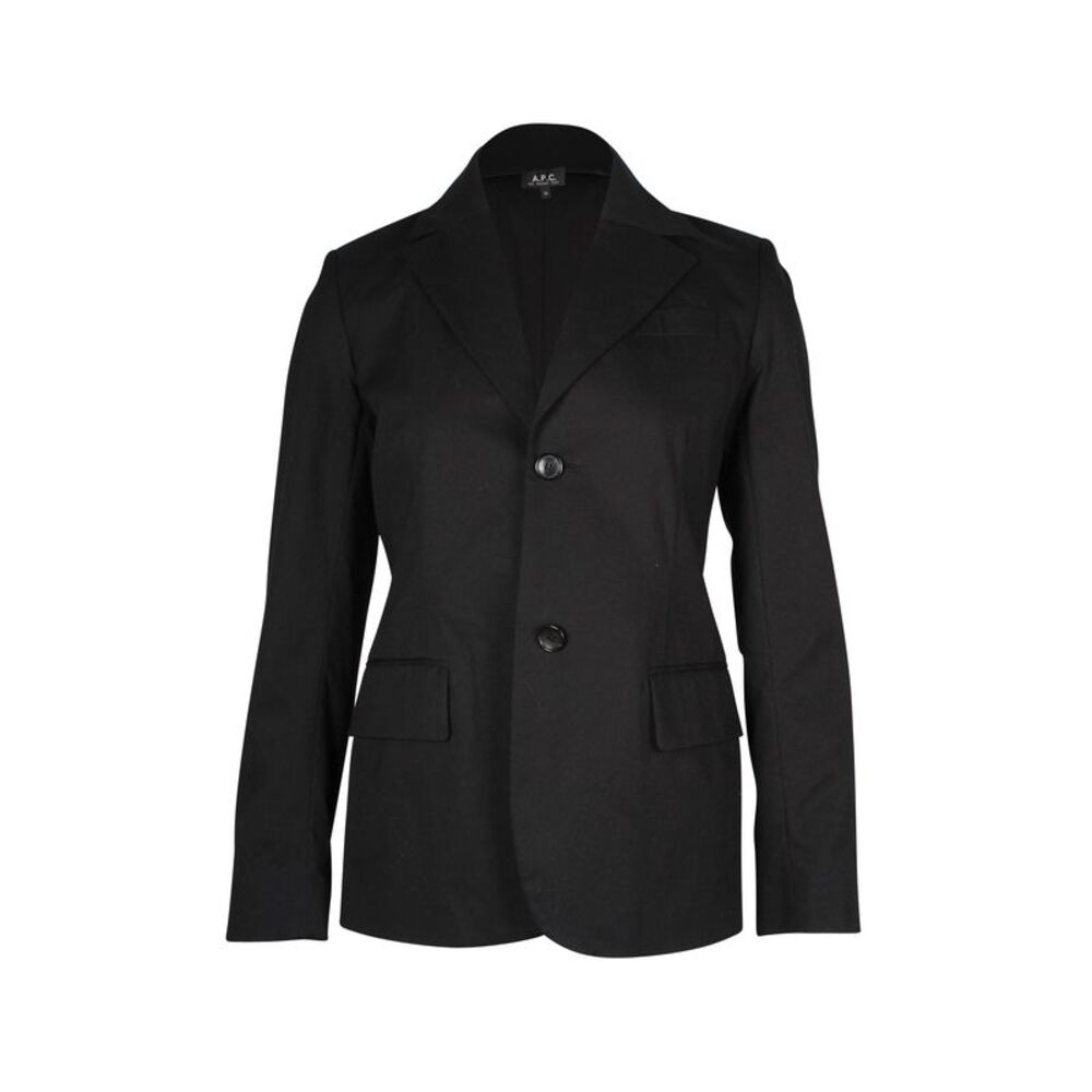 A.P.C Classic Blazer in Black Cotton Blend